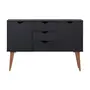 PRETO/NOZES - BUFFET 2 PORTAS/3 GAVETAS 1,20 M X 35 CM LIN