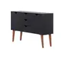 BUFFET 2 PORTAS/3 GAVETAS 1,20 M X 35 CM LIN - PRETO/NOZES - Foto 2