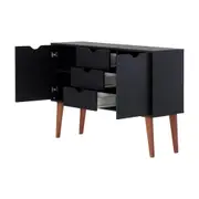BUFFET 2 PORTAS/3 GAVETAS 1,20 M X 35 CM LIN - PRETO/NOZES - Foto 3
