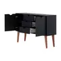 BUFFET 2 PORTAS/3 GAVETAS 1,20 M X 35 CM LIN - PRETO/NOZES - Foto 3
