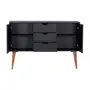 BUFFET 2 PORTAS/3 GAVETAS 1,20 M X 35 CM LIN - PRETO/NOZES - Foto 4