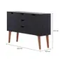 BUFFET 2 PORTAS/3 GAVETAS 1,20 M X 35 CM LIN - PRETO/NOZES - Foto 6
