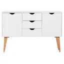 BRANCO/NOZES - BUFFET 2 PORTAS/3 GAVETAS 1,20 M X 35 CM LIN