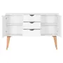 BUFFET 2 PORTAS/3 GAVETAS 1,20 M X 35 CM LIN - BRANCO/NOZES - Foto 3