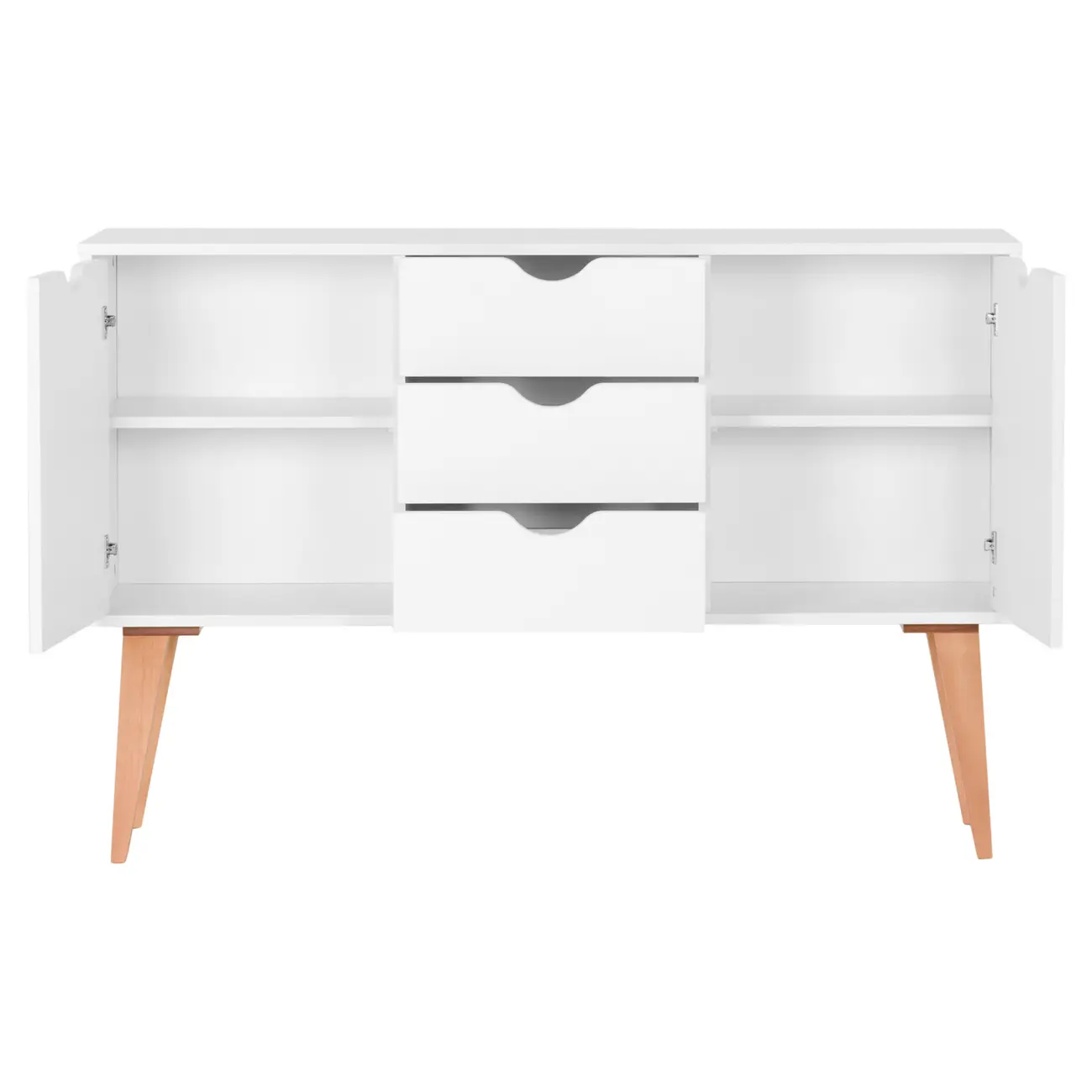 BUFFET 2 PORTAS/3 GAVETAS 1,20 M X 35 CM LIN - BRANCO/NOZES - Foto 3