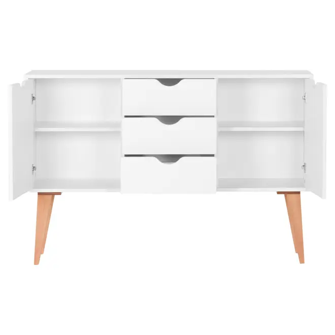 BUFFET 2 PORTAS/3 GAVETAS 1,20 M X 35 CM LIN - BRANCO/NOZES - Foto 3