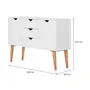 BUFFET 2 PORTAS/3 GAVETAS 1,20 M X 35 CM LIN - BRANCO/NOZES - Foto 6