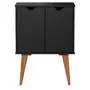 PRETO/NOZES - BUFFET 2 PORTAS 60 CM X 35 CM LIN