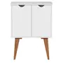 BRANCO/NOZES - BUFFET 2 PORTAS 60 CM X 35 CM LIN