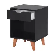 MESA DE CABECEIRA 1 GAVETA COM NICHO LIN - PRETO/NOZES - Foto 3
