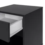 MESA DE CABECEIRA 1 GAVETA COM NICHO LIN - PRETO/NOZES - Foto 7