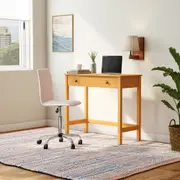 MESA 1 GAVETA 90 CM X 40 CM HALQ - AMÊNDOA - Foto 7