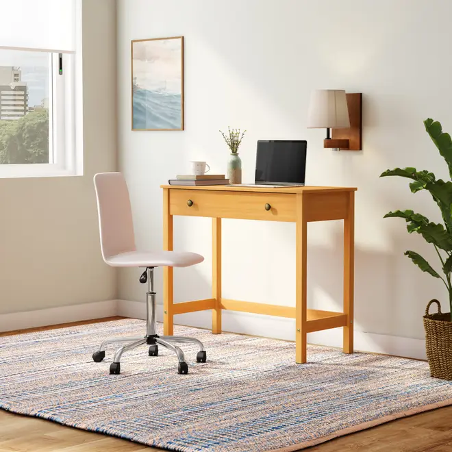 MESA 1 GAVETA 90 CM X 40 CM HALQ - AMÊNDOA - Foto 7