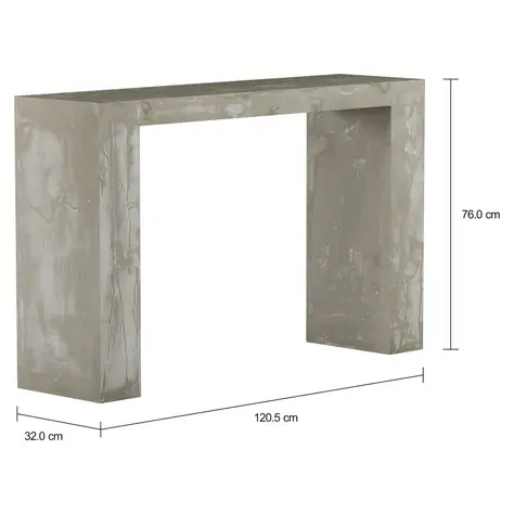 Imagem com medidas do produto APARADOR 1,20 M X 32 CM BETON RESIN