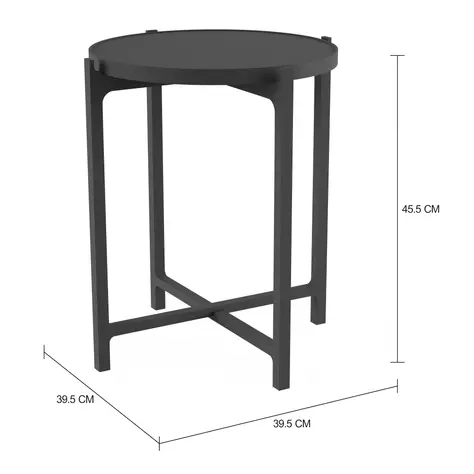 Imagem com medidas do produto CHAFE MESA LATERAL REDONDA 39 CM