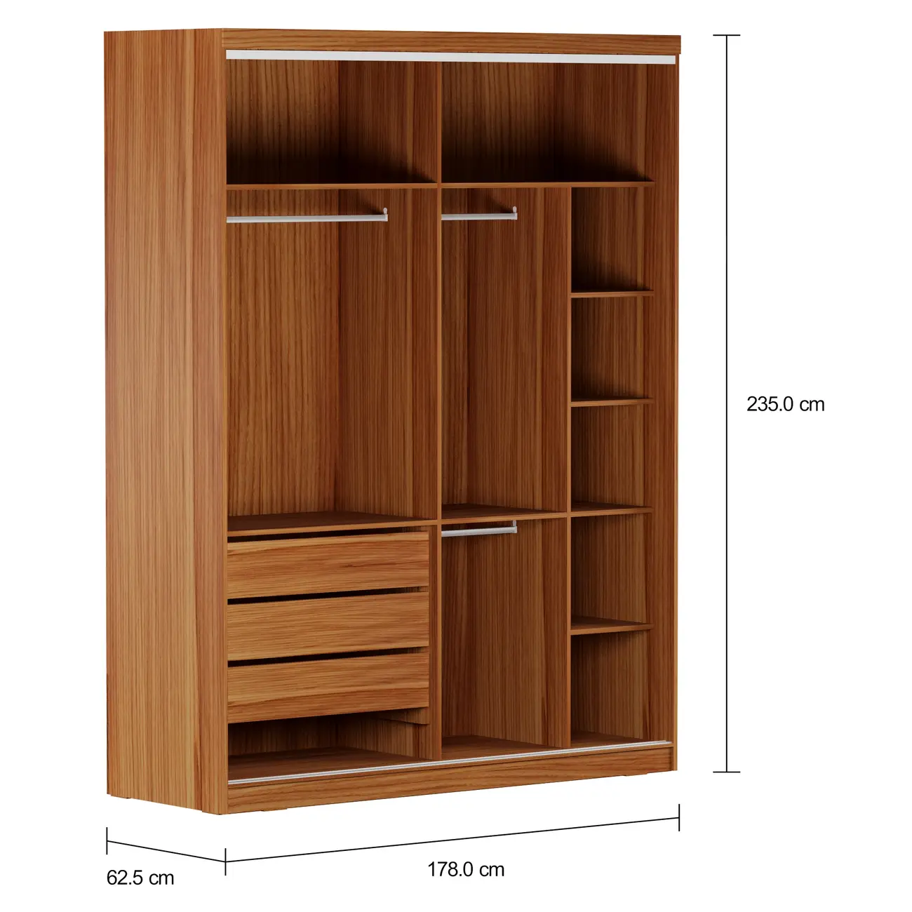 ESTRUTURA DE GUARDA-ROUPA DE CASAL 2 PORTAS FRIZ - FREIJÓ - Foto 4
