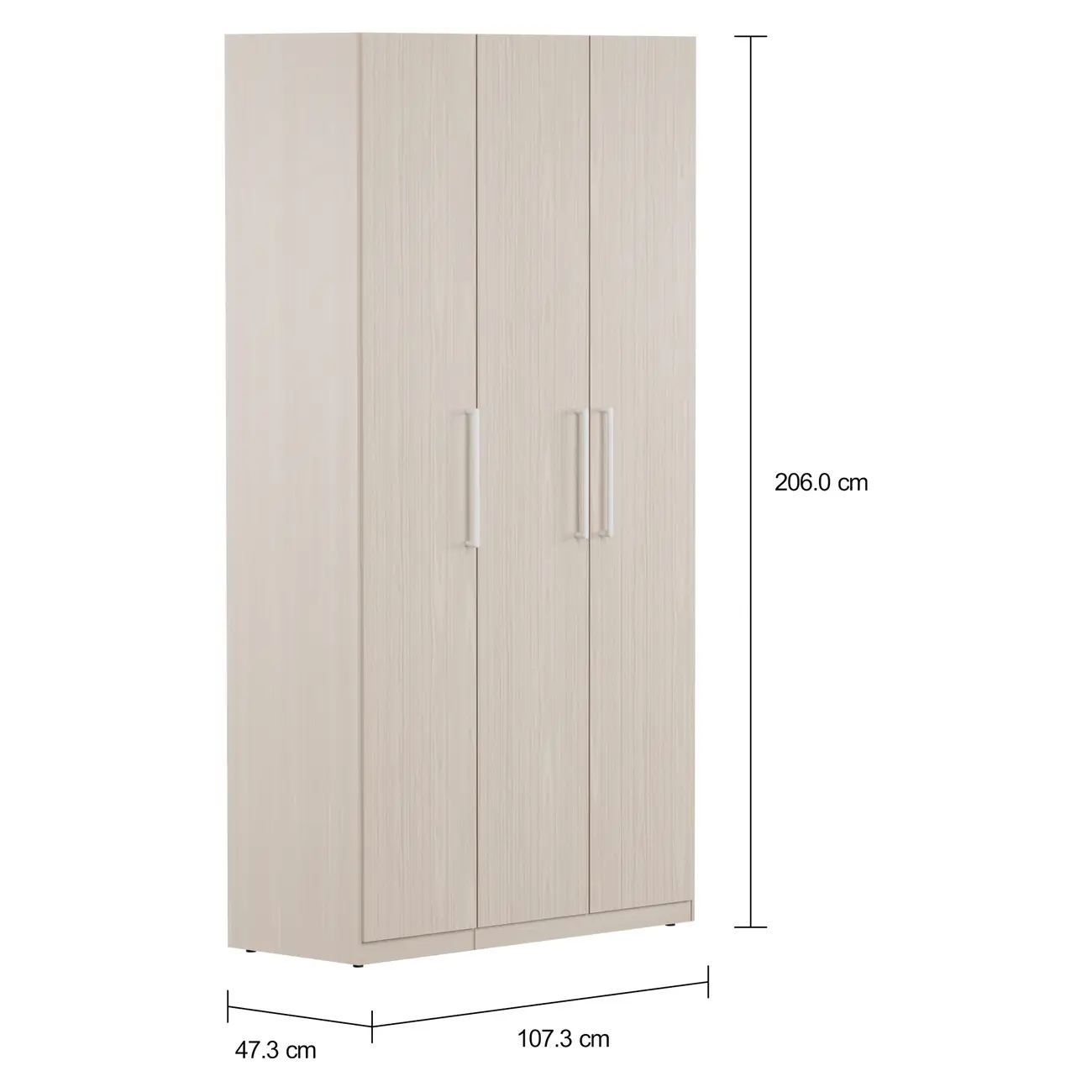 GUARDA-ROUPA 3 PORTAS 2 GAVETAS LIVE - NATURAL WASHED - Foto 2