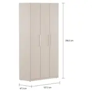 GUARDA-ROUPA 3 PORTAS 2 GAVETAS LIVE - NATURAL WASHED - Foto 2