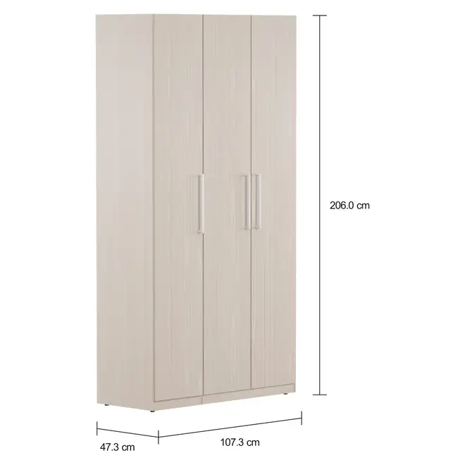 GUARDA-ROUPA 3 PORTAS 2 GAVETAS LIVE - NATURAL WASHED - Foto 2