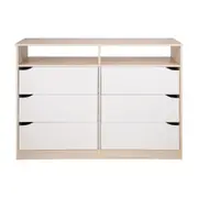 CÔMODA 6 GAVETAS 1,20 M X 40 CM WINK - NATURAL WASHED/BRANCO - Foto 1