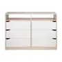 NATURAL WASHED/BRANCO - CÔMODA 6 GAVETAS 1,20 M X 40 CM WINK