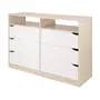 CÔMODA 6 GAVETAS 1,20 M X 40 CM WINK - NATURAL WASHED/BRANCO - Foto 2