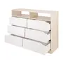 CÔMODA 6 GAVETAS 1,20 M X 40 CM WINK - NATURAL WASHED/BRANCO - Foto 4
