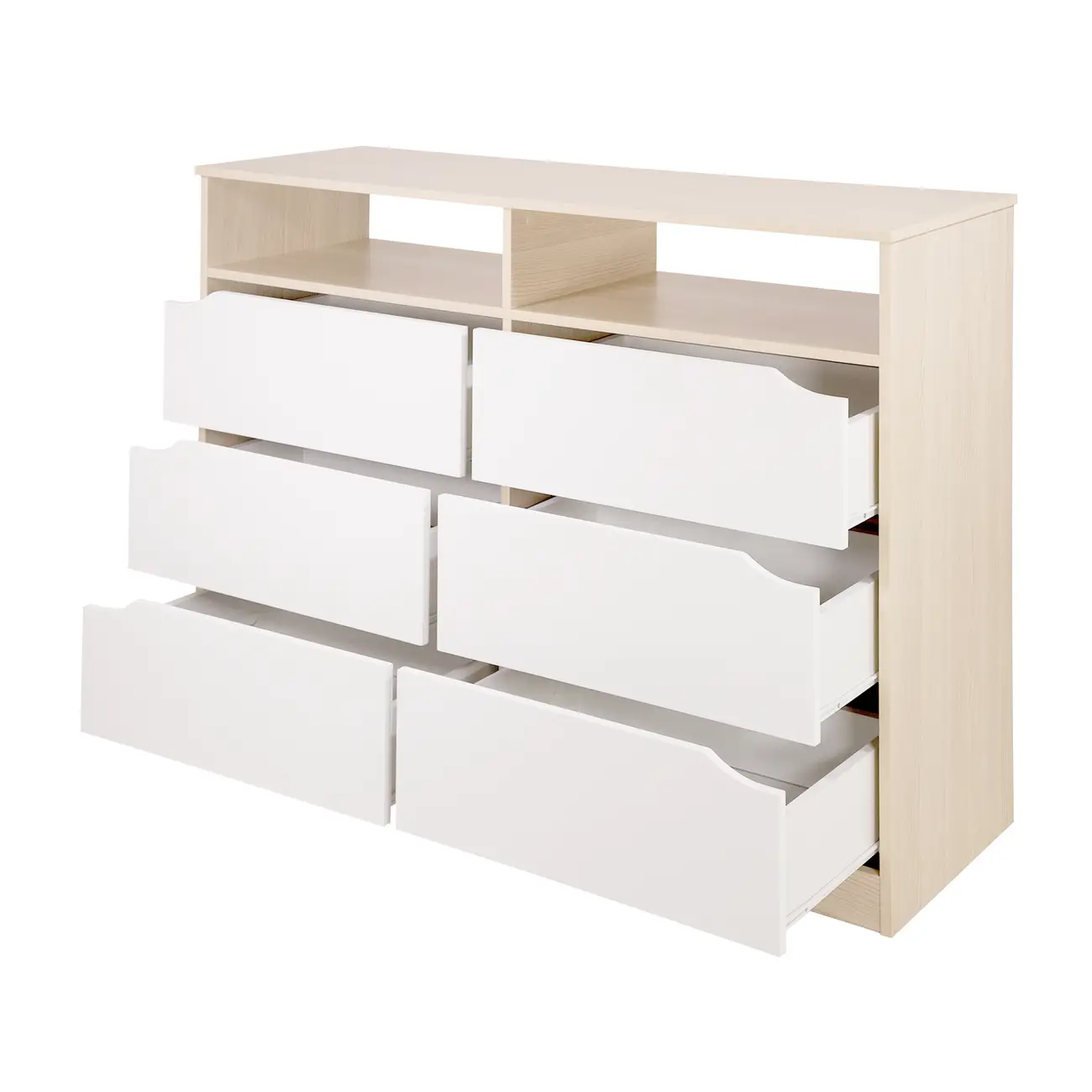 CÔMODA 6 GAVETAS 1,20 M X 40 CM WINK - NATURAL WASHED/BRANCO - Foto 4