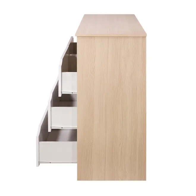 CÔMODA 6 GAVETAS 1,20 M X 40 CM WINK - NATURAL WASHED/BRANCO - Foto 5