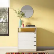 CÔMODA 4 GAVETAS 65 CM X 39 CM WINK - NATURAL WASHED/BRANCO - Foto 11
