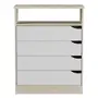 CÔMODA 4 GAVETAS 65 CM X 39 CM WINK - NATURAL WASHED/BRANCO - Foto 7