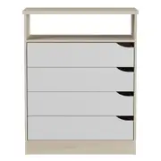 CÔMODA 4 GAVETAS 65 CM X 39 CM WINK - NATURAL WASHED/BRANCO - Foto 7