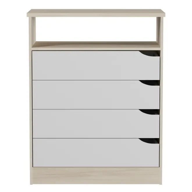 CÔMODA 4 GAVETAS 65 CM X 39 CM WINK - NATURAL WASHED/BRANCO - Foto 7