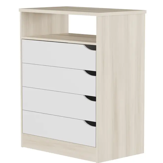 CÔMODA 4 GAVETAS 65 CM X 39 CM WINK - NATURAL WASHED/BRANCO - Foto 8