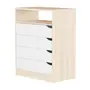 CÔMODA 4 GAVETAS 65 CM X 39 CM WINK - NATURAL WASHED/BRANCO - Foto 2