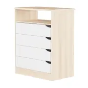 CÔMODA 4 GAVETAS 65 CM X 39 CM WINK - NATURAL WASHED/BRANCO - Foto 2