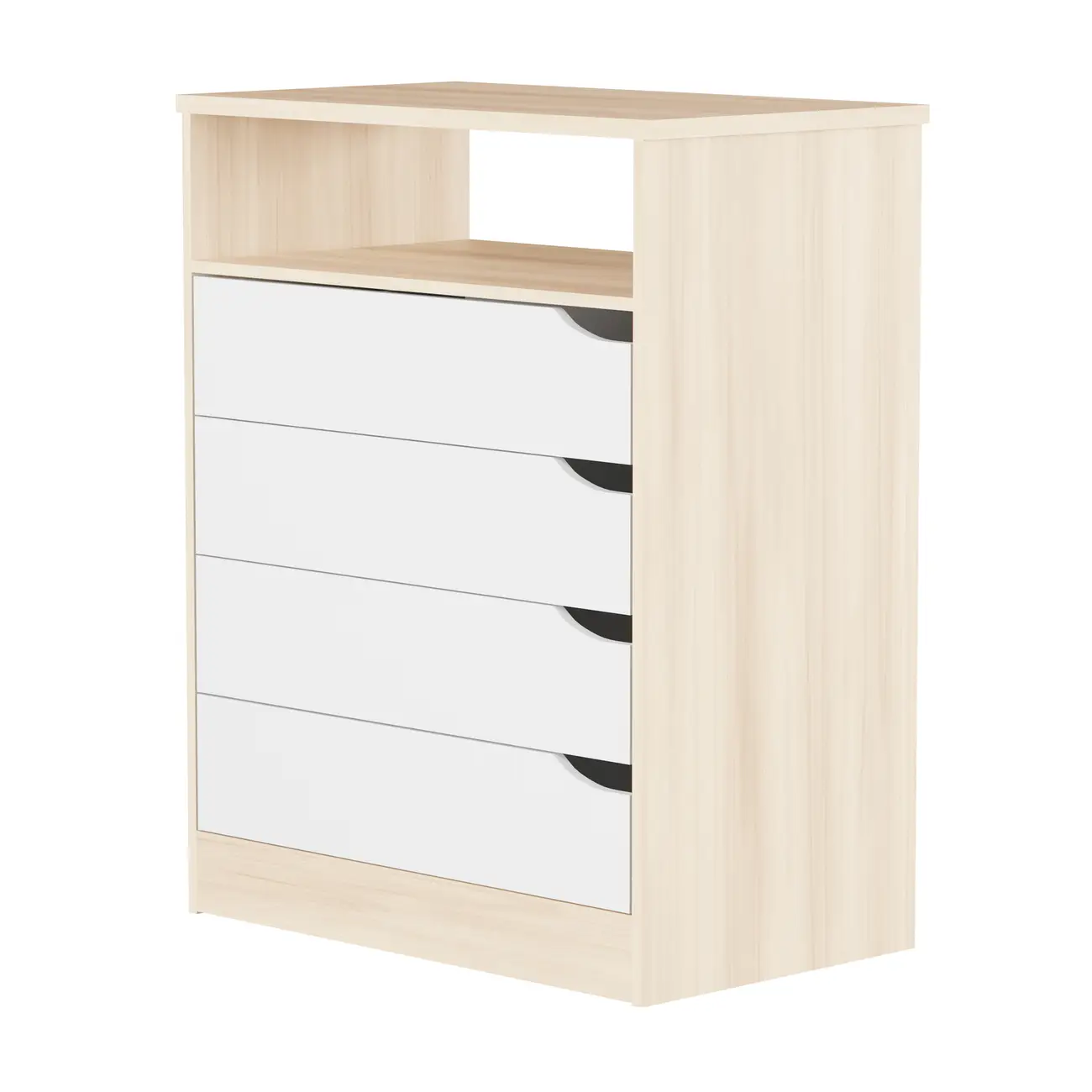 CÔMODA 4 GAVETAS 65 CM X 39 CM WINK - NATURAL WASHED/BRANCO - Foto 2