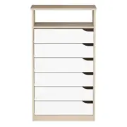 CÔMODA 6 GAVETAS 65 CM X 39 CM WINK - NATURAL WASHED/BRANCO - Foto 7