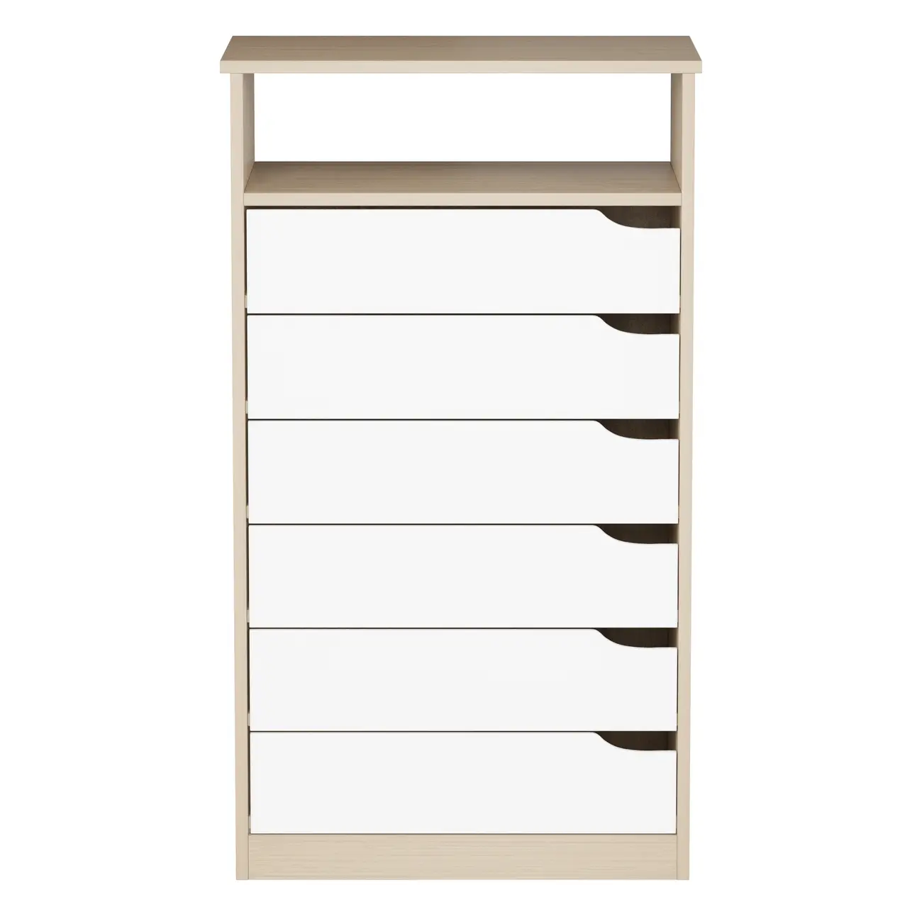 CÔMODA 6 GAVETAS 65 CM X 39 CM WINK - NATURAL WASHED/BRANCO - Foto 7
