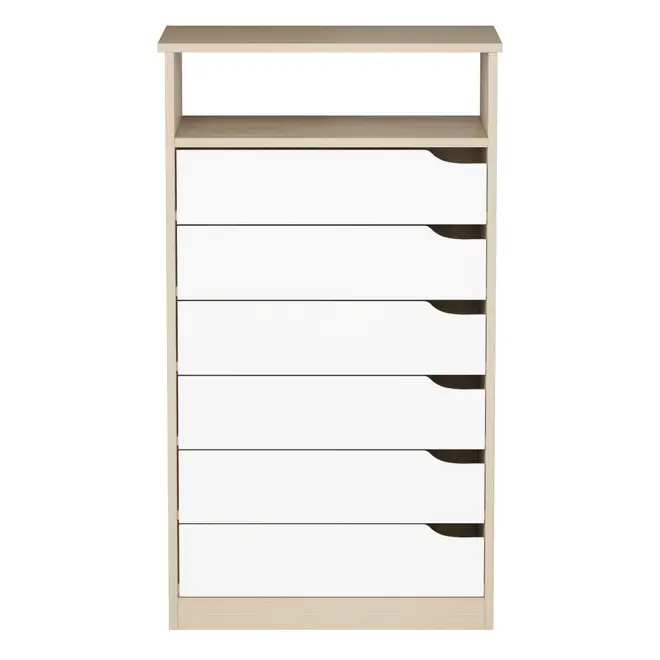 CÔMODA 6 GAVETAS 65 CM X 39 CM WINK - NATURAL WASHED/BRANCO - Foto 7