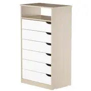 CÔMODA 6 GAVETAS 65 CM X 39 CM WINK - NATURAL WASHED/BRANCO - Foto 8