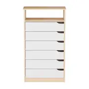 CÔMODA 6 GAVETAS 65 CM X 39 CM WINK - NATURAL WASHED/BRANCO - Foto 1