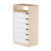 CÔMODA 6 GAVETAS 65 CM X 39 CM WINK - NATURAL WASHED/BRANCO - Foto 2