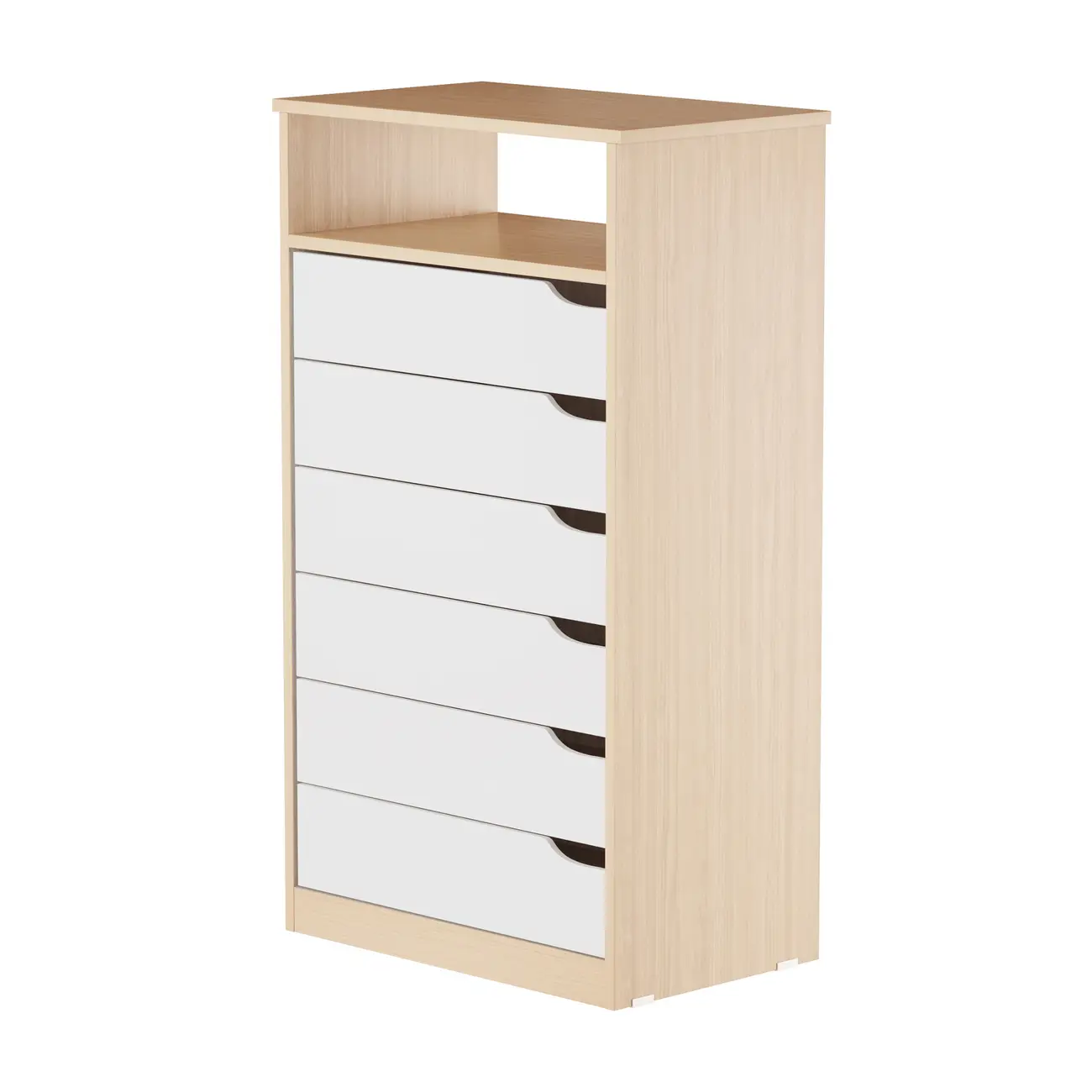 CÔMODA 6 GAVETAS 65 CM X 39 CM WINK - NATURAL WASHED/BRANCO - Foto 2