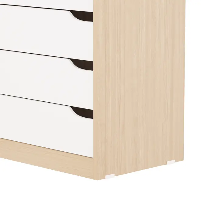 CÔMODA 6 GAVETAS 65 CM X 39 CM WINK - NATURAL WASHED/BRANCO - Foto 4