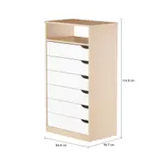 CÔMODA 6 GAVETAS 65 CM X 39 CM WINK - NATURAL WASHED/BRANCO - Foto 6