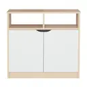 NATURAL WASHED/BRANCO - ARMÁRIO 2 PORTAS 80 CM X 40 CM WINK