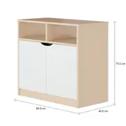 ARMÁRIO 2 PORTAS 80 CM X 40 CM WINK - NATURAL WASHED/BRANCO - Foto 6