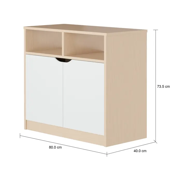 ARMÁRIO 2 PORTAS 80 CM X 40 CM WINK - NATURAL WASHED/BRANCO - Foto 6