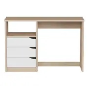 ESCRIVANINHA 3 GAVETAS 1,10 M X 40 CM WINK - NATURAL WASHED/BRANCO - Foto 8
